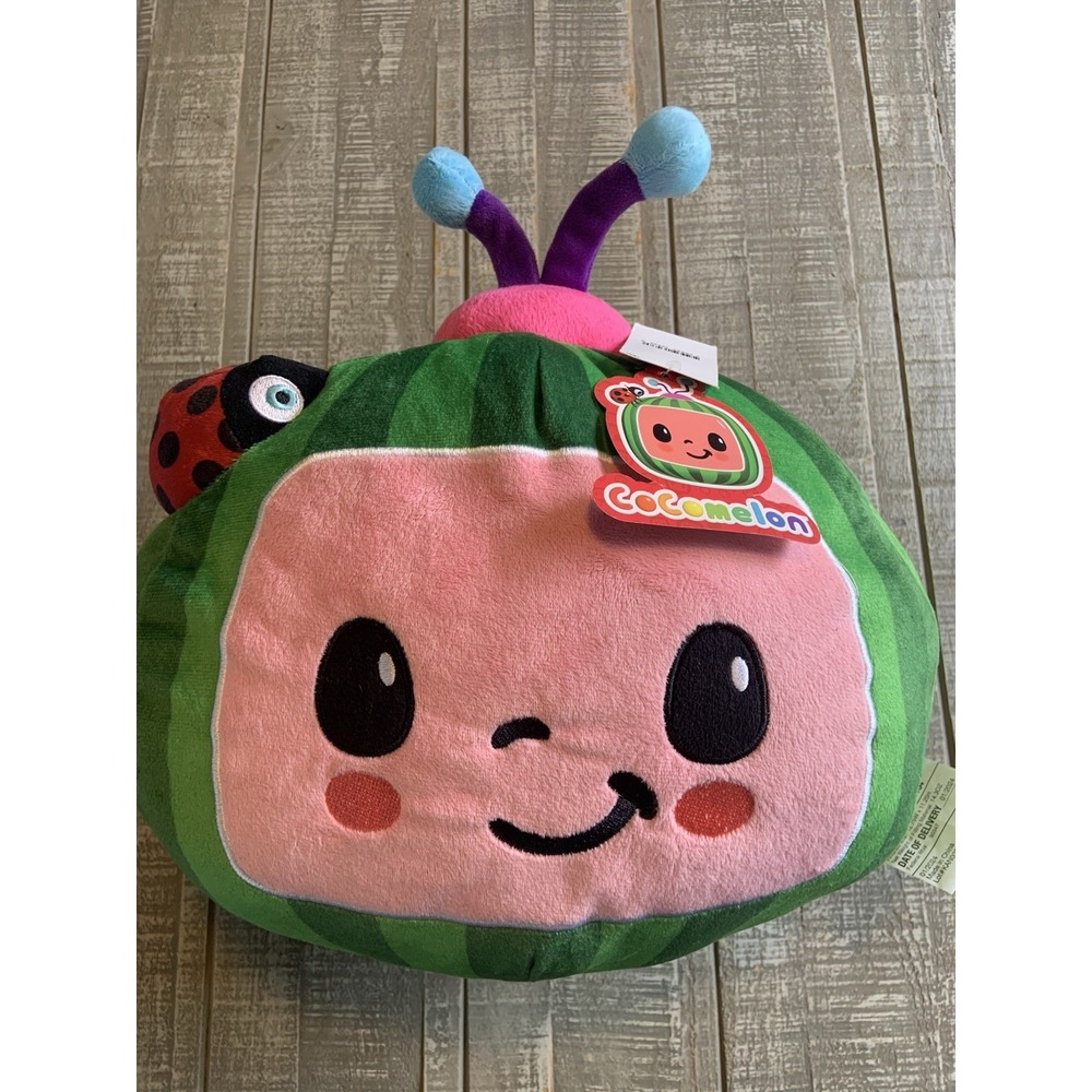 Cocomelon 14" Plush melon Cuddle Pillow Lady Bug Embroidered New‎ With Tags NWT